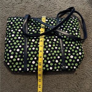 Vera Bradley Green and White Tote Bag with Playful Design